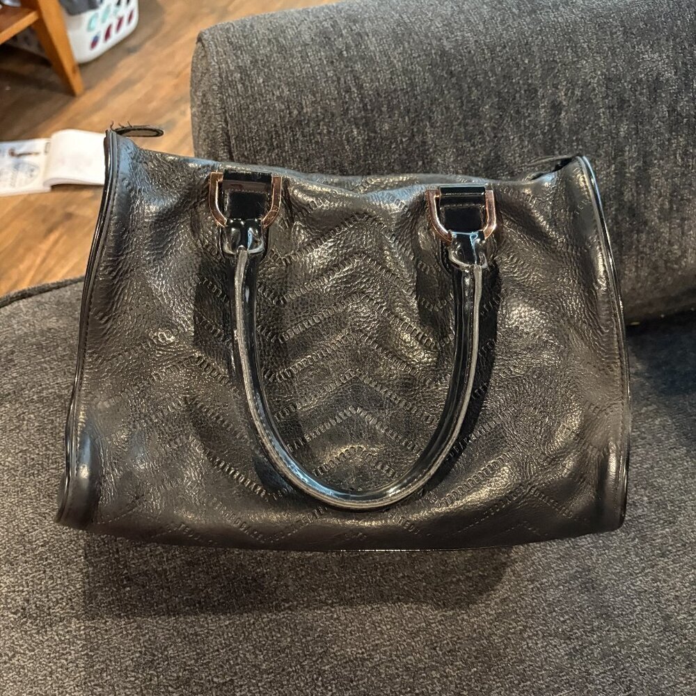 Ted Baker black chevron print bowler bag purse